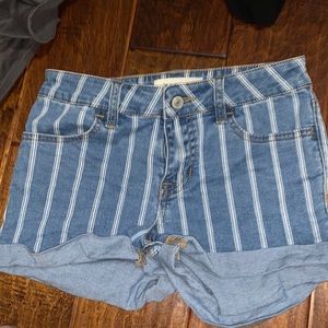 pacsun striped jean shorts